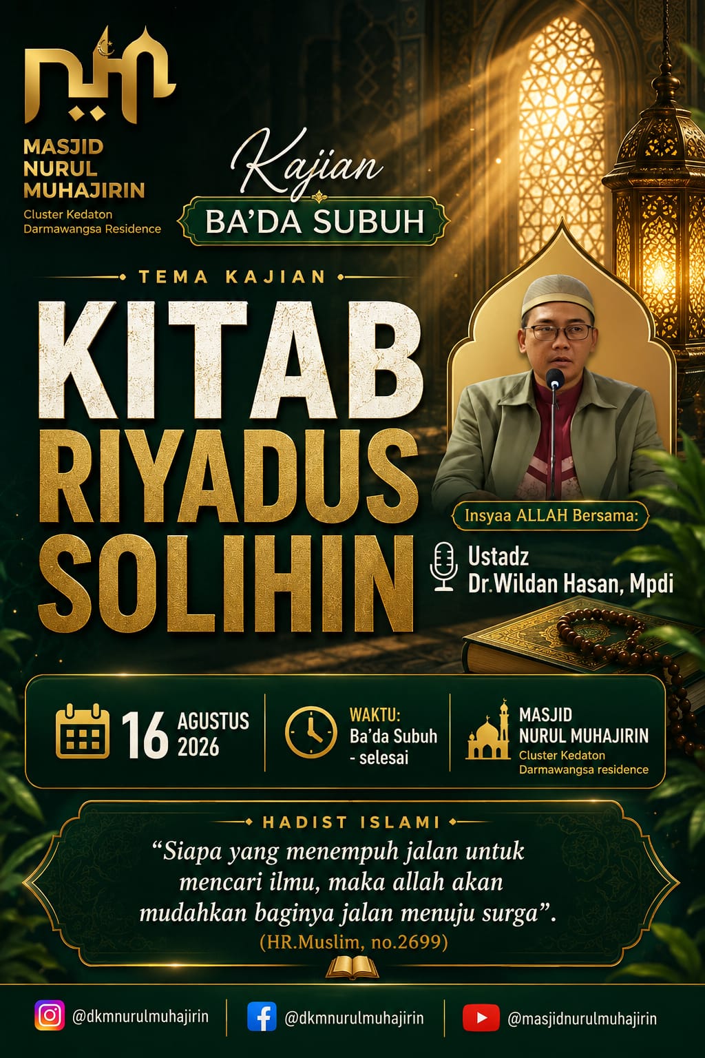 KAJIAN AHAD SUBUH - KITAB RIYADUS SHOLIHIN